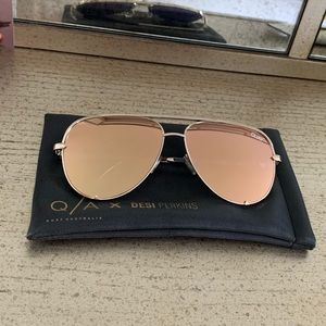 Quay x Desi Perkins Mirrored Aviator Sunglasses